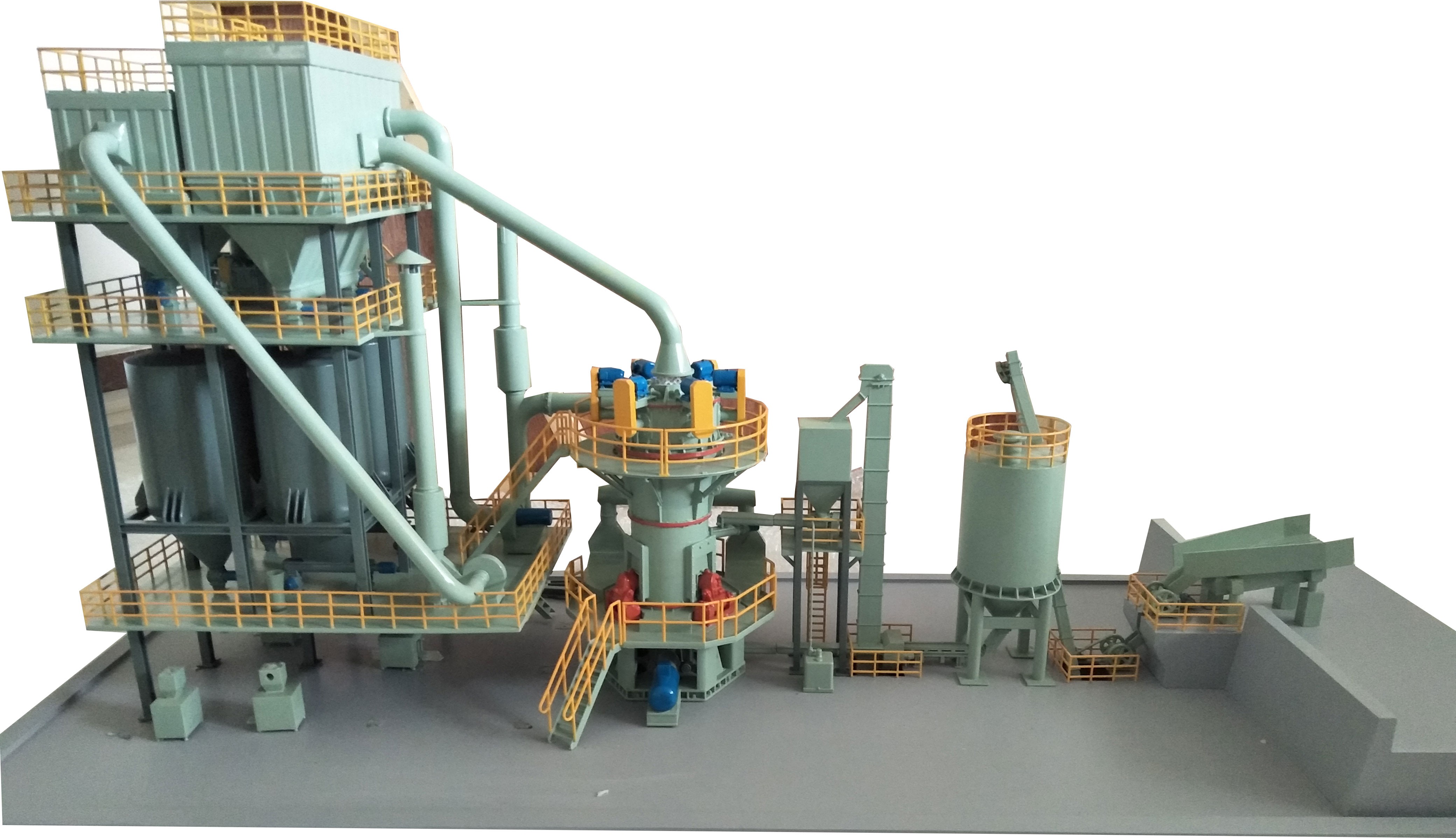 HLMX立式磨粉机矿石粉生产线布局图 HLMX立式磨粉机矿石粉生产线布局图