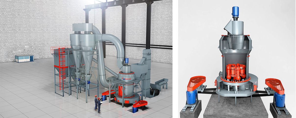 破碎机加HC悬辊磨粉机构成的制粉生产线